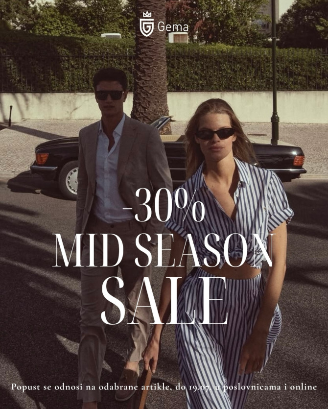 MID SEASON SALE 

Uživajte u 30% popusta na odabra...