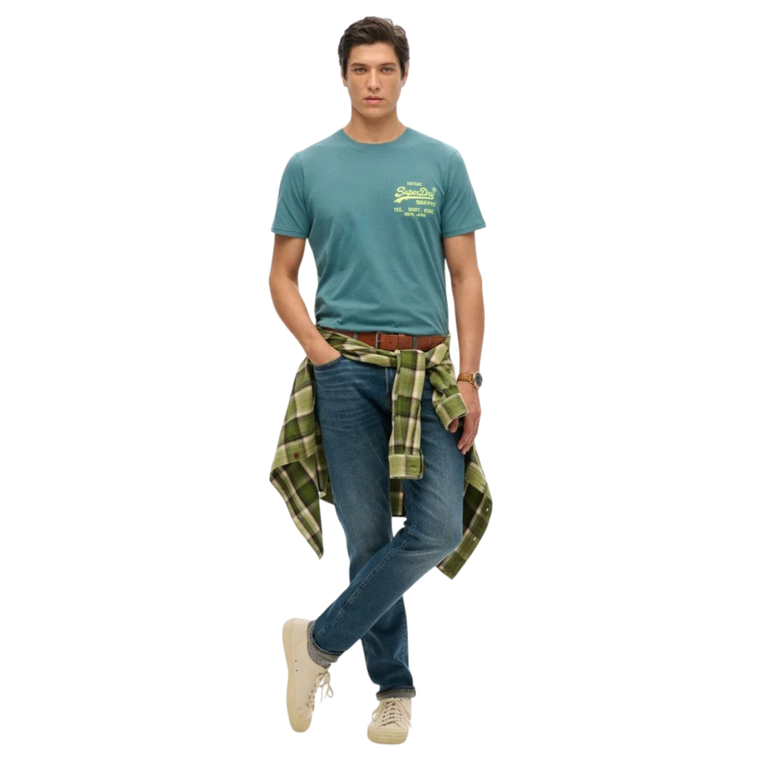 SUPERDRY MUŠKA MAJICA PLAVA 47528