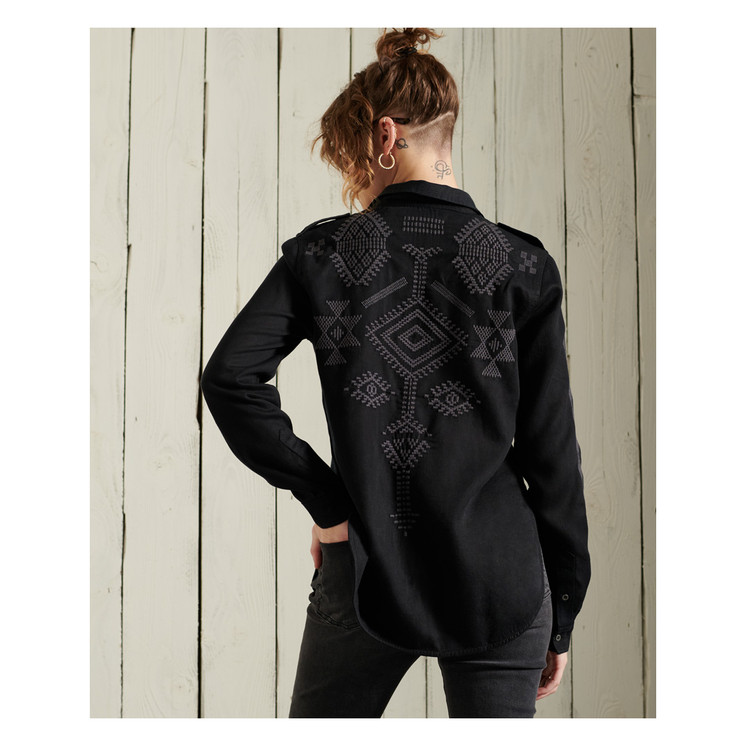 SUPERDRY ŽENSKA KOŠULJA CRNA