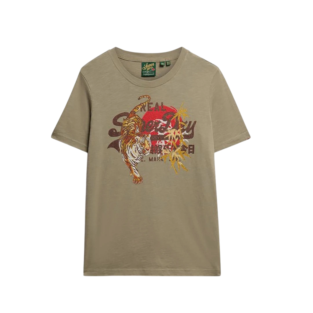 SUPERDRY ŽENSKA MAJICA MASLINASTA 38524