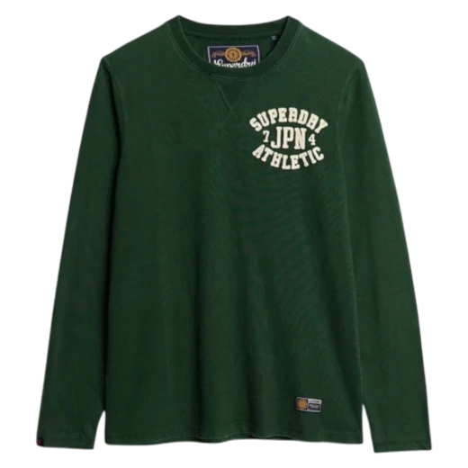 SUPERDRY MUŠKA MAJICA DUGIH RUKAVA ZELENA