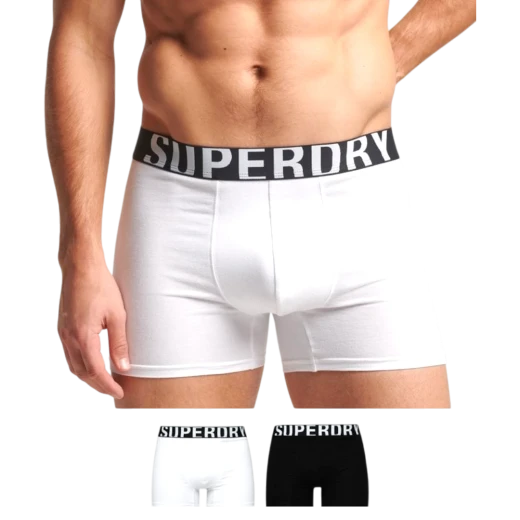 SUPERDRY MUŠKE BOKSERICE CRNA/BIJELA