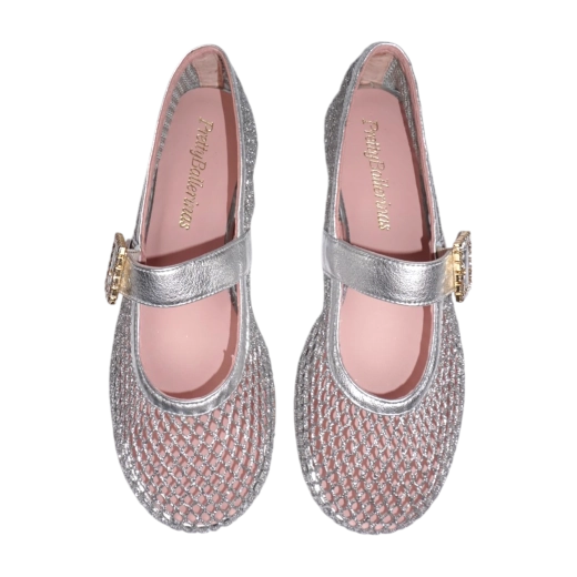 PRETTY BALLERINAS ŽENSKE BALETANKE SREBRENA 39741