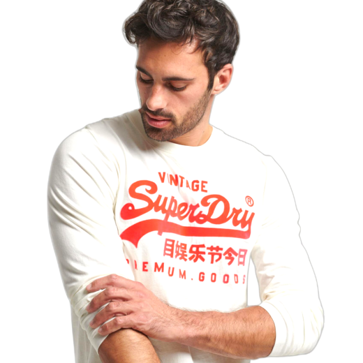 SUPERDRY MUŠKA MAJICA DUGIH RUKAVA BIJELA 30390