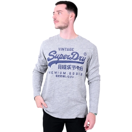 SUPERDRY MUŠKA MAJICA DUGIH RUKAVA SIVA