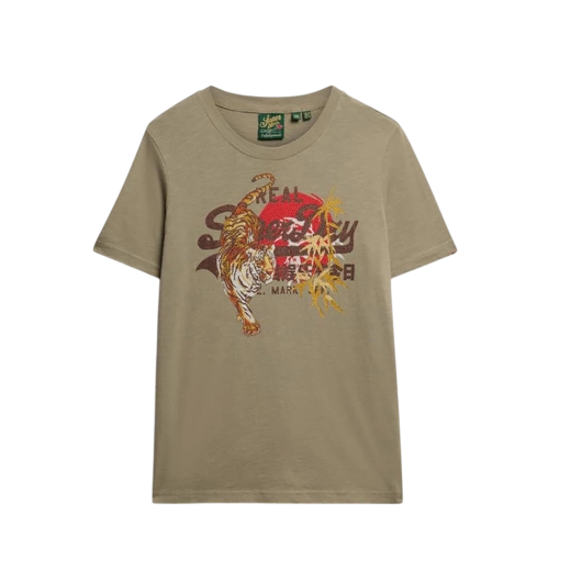 SUPERDRY ŽENSKA MAJICA MASLINASTA