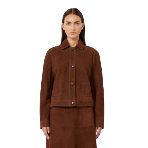 MAX MARA STUDIO ŽENSKA KOŽNA JAKNA SMEĐA 47232