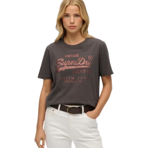 SUPERDRY ŽENSKA MAJICA CRNA