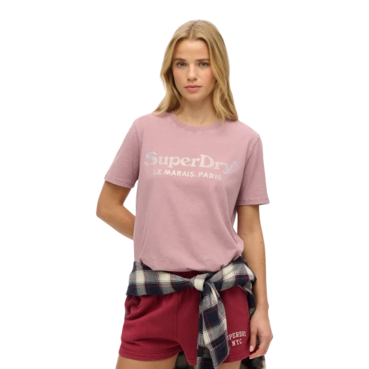 SUPERDRY ŽENSKA MAJICA LJUBIČASTA