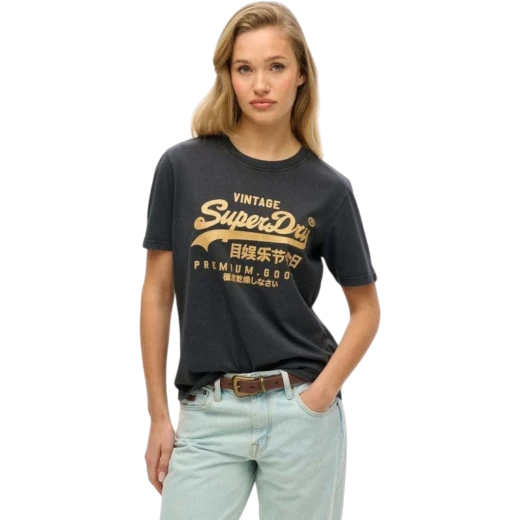 SUPERDRY ŽENSKA MAJICA CRNA