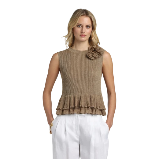 Luisa Spagnoli ŽENSKI DŽEMPER ZLATNA