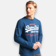 SUPERDRY MUŠKA MAJICA DUGIH RUKAVA PLAVA